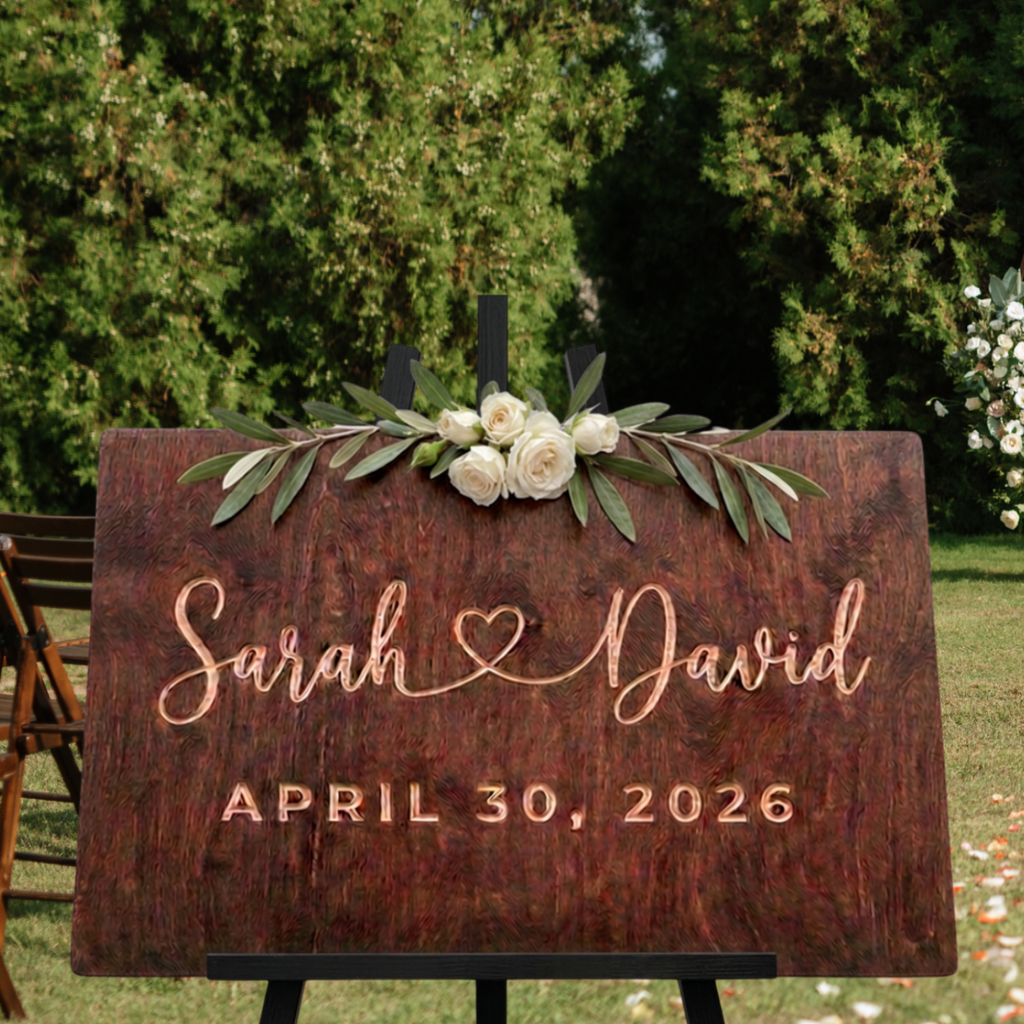 Custom 3D Wooden Wedding Signage